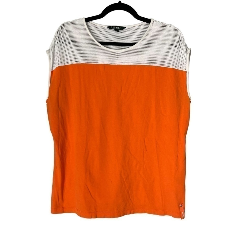 LAUREN Ralph Lauren Pullover Mesh Shoulders Top